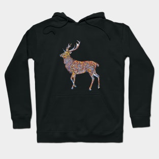 Colorful Rainbow Deer Buck Moose Mountains Spring Nature Animals Hoodie